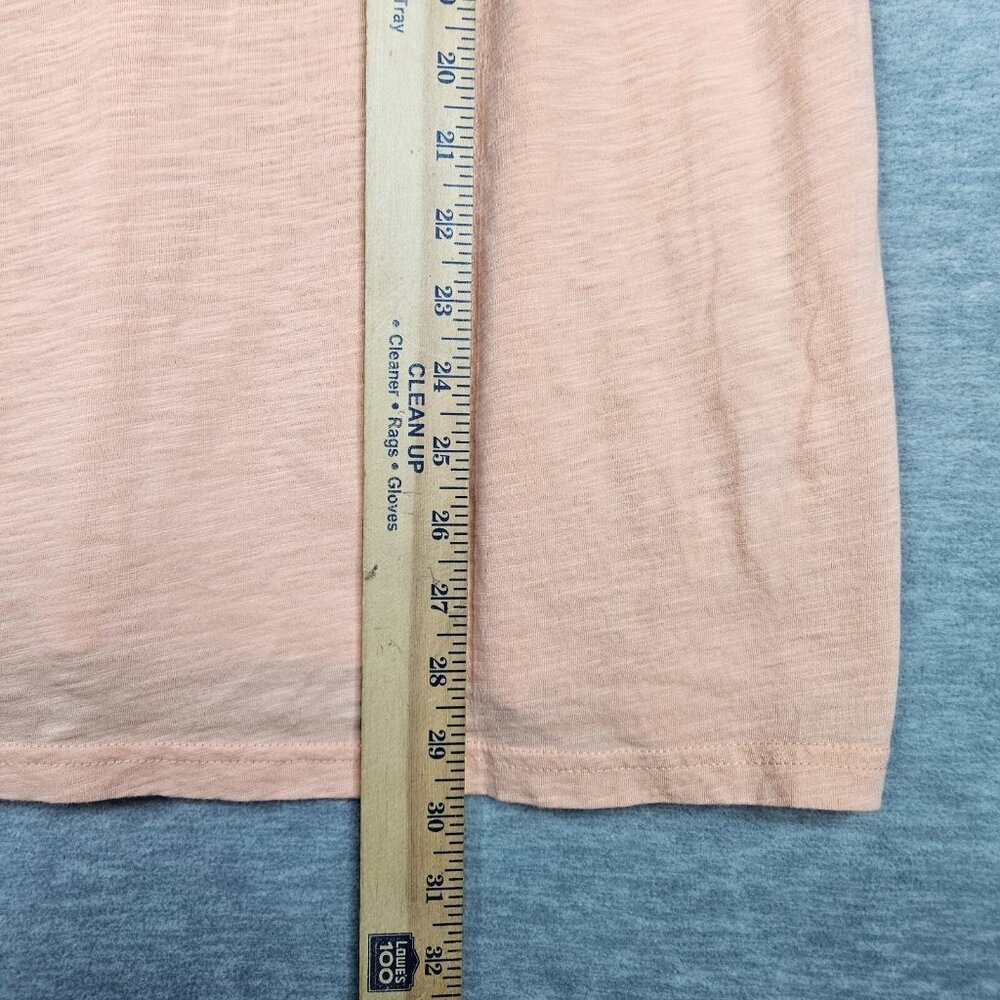 Natural Reflections Women’s Peach Pink Embroidered V-neck Tee Size XL - Picture 4 of 6